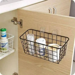 NEX 2pk Hanging Metal No Drilling Wall Mounted Storage Baskets Black -IRIS Storage Deals Store GUEST 673204d5 2cb2 47ce a832 b2c652c44b7c