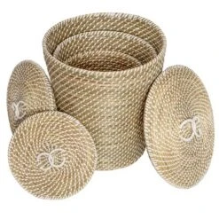 Honey-Can-Do Set Of 3 Nesting Seagrass Snake Charmer's Baskets Natural 7 Honey-Can-Do Set Of 3 Nesting Seagrass Snake Charmer's Baskets Natural -IRIS Storage Deals Store GUEST 67665a34 66da 475d a9ba 6ed66bd3c449