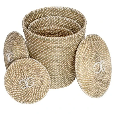 Honey-Can-Do Set Of 3 Nesting Seagrass Snake Charmer's Baskets Natural 3 Honey-Can-Do Set Of 3 Nesting Seagrass Snake Charmer's Baskets Natural - Image 3