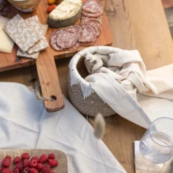 Woven Tapered Basket Jute & White Cotton Rope By Foreside Home & Garden -IRIS Storage Deals Store GUEST 6797c201 33a2 406a 8b59 30458c798ed2