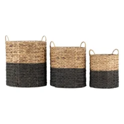 Set Of 3 Natural Water Hyacinth Decorative Storage Baskets With Handles -IRIS Storage Deals Store GUEST 6861e073 93af 46b7 aa23 6ff784586d5e
