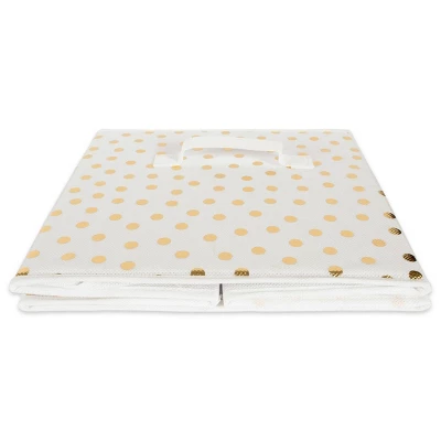 Set Of 4 11" X 11" X 11" Nonwoven Polyester Small Dots Square Storage Cube White/Gold - Design Imports 4 Set Of 4 11" X 11" X 11" Nonwoven Polyester Small Dots Square Storage Cube White/Gold - Design Imports - Image 4