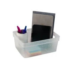 Simplify 3pk Small Glitter Totes Clear -IRIS Storage Deals Store GUEST 68ef3561 6436 4489 8a8a 2927fa985f96