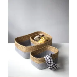 Set Of 3 Grey Dalton Organizer Baskets - Gray - Shiraleah -IRIS Storage Deals Store GUEST 68f1292d afd2 444a 913b e3c27fa4d969