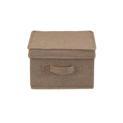 Household Essentials Set Of 2 Medium Storage Boxes With Lids Latte Linen 3 Household Essentials Set Of 2 Medium Storage Boxes With Lids Latte Linen - Image 3