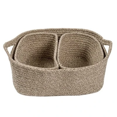Honey-Can-Do Nested Linen Closet Totes Sand Stone 4 Honey-Can-Do Nested Linen Closet Totes Sand Stone - Image 4