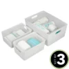 MDesign Plastic Home Storage Organizer Box, Set Of 3