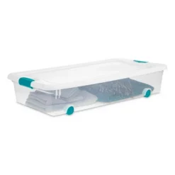 Sterilite 56 Quart Latching Stackable Underbed Bedroom Closet Wheeled Storage Box Container Bin With Recessed Lid, Clear -IRIS Storage Deals Store GUEST 6965a116 cc01 499e b447 82d52741e2c8