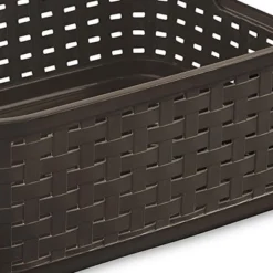 Sterilite Small Convenient 11 Inch Long Multipurpose Basketweave Home Or Office Storage Open Basket Organizer, Espresso (8 Pack) -IRIS Storage Deals Store GUEST 699c20d9 e785 40a7 8650 cffa589a0a49