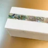 Rainbow Mother Of Pearl White Marble Center Stripe Box - Anaya