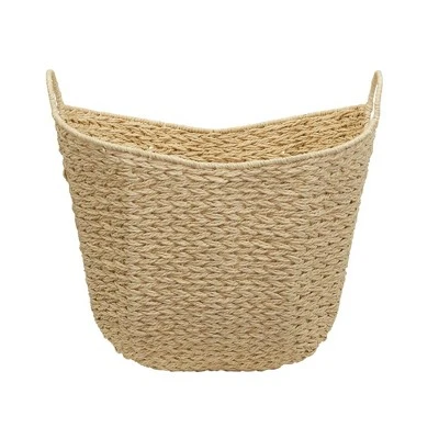 Household Essentials Tall Scoop Basket Paper Rope Cream 3 Household Essentials Tall Scoop Basket Paper Rope Cream - Image 3