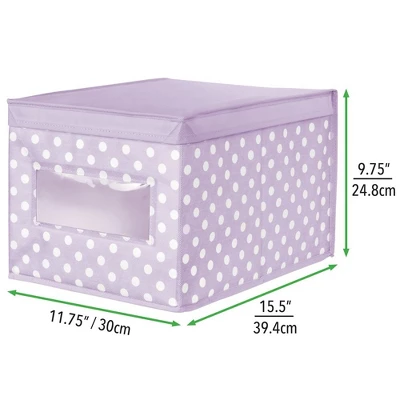 MDesign Child/Kids Fabric Closet Storage Box, Large, Polka Dot, 6 Pack 3 MDesign Child/Kids Fabric Closet Storage Box, Large, Polka Dot, 6 Pack - Image 3