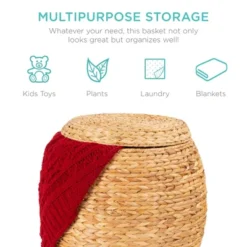 Best Choice Products Vintage Multipurpose Hyacinth Storage Organizer Tote Basket W/ Lid -IRIS Storage Deals Store GUEST 6b768c05 daf9 4588 bd62 5e72c4e6dbac