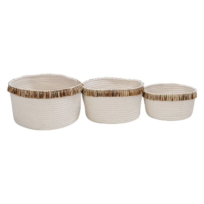 Honey-Can-Do Set Of 3 Cotton Rope Baskets White 5 Honey-Can-Do Set Of 3 Cotton Rope Baskets White - Image 5