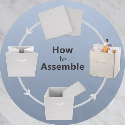 Set Of 4 11" X 11" X 11" Nonwoven Polyester Herringbone Square Storage Cube Gray - Design Imports 5 Set Of 4 11" X 11" X 11" Nonwoven Polyester Herringbone Square Storage Cube Gray - Design Imports - Image 5