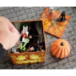 Ukonic Minecraft Jack O'Lantern Tin Storage Box Cube Organizer With Lid | 4 Inches -IRIS Storage Deals Store GUEST 6c2d73fa 995e 46c2 8313 22c030105ff5