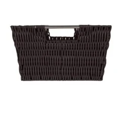 Simplify 3pc Rattan Tote Set With Sterling Silver Handles Chocolate