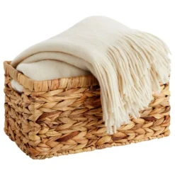 Juvale 2 Pack Small Rectangular Wicker Baskets For Shelves, 6 Inch Wide Hand Woven Water Hyacinth Baskets -IRIS Storage Deals Store GUEST 6c749392 9d01 4821 845d c56679e3fb34