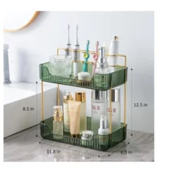 MPM 2 Tiers Storage Rack With Toothbrush Toothpaste Makeup Brush Holder, Storage Organizers, Multifunctional Stand Rack -IRIS Storage Deals Store GUEST 6cb7e8ba 7476 423e b01f d2f950762658