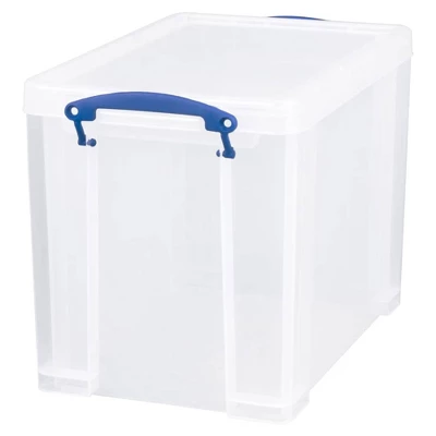 Really Useful Box 19 Liter Plastic Stackable Storage Container W/ Snap Lid & Built-In Clip Lock Handles For Home & Office Organization, Clear (4 Pack) 2 Really Useful Box 19 Liter Plastic Stackable Storage Container W/ Snap Lid & Built-In Clip Lock Handles For Home & Office Organization, Clear (4 Pack) - Image 2