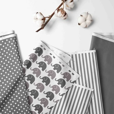 Bacati - Elephants White/Gray Fabric Storage Toy Chest 1 Bacati - Elephants White/Gray Fabric Storage Toy Chest