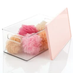 MDesign Plastic Storage Bin Box Container - Lid, Built-In Handles, Clear/Pink 8 MDesign Plastic Storage Bin Box Container - Lid, Built-In Handles, Clear/Pink -IRIS Storage Deals Store GUEST 6d54bb43 a952 4ef5 9f59 177b13f25b96