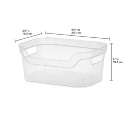 Sterilite 9.5 X 6.5 X 4 Inch Small Open Scoop Front Clear Storage Bin With Comfortable Carry Through Handles For Household Organization -IRIS Storage Deals Store GUEST 6dfcd2d8 b58e 4e2c 809a a28a7a21a5e2