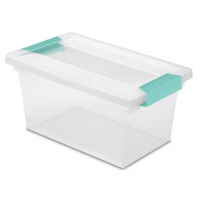 Sterilite 64 Quart Large Latching Stackable Clear Plastic Storage Tote Box, 12 Pack & Deep Clip Container Bins For Organization And Storage, 4 Pack 2 Sterilite 64 Quart Large Latching Stackable Clear Plastic Storage Tote Box, 12 Pack & Deep Clip Container Bins For Organization And Storage, 4 Pack - Image 2