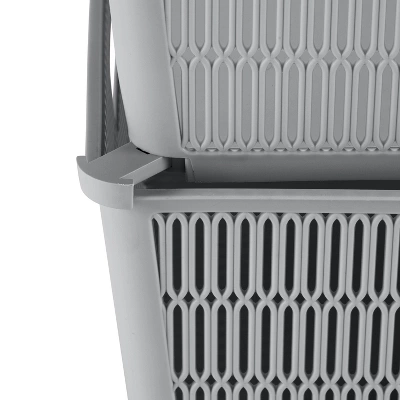 Simplify 2pk Large Slide And Stack Storage Shallow Totes Gray 3 Simplify 2pk Large Slide And Stack Storage Shallow Totes Gray - Image 3