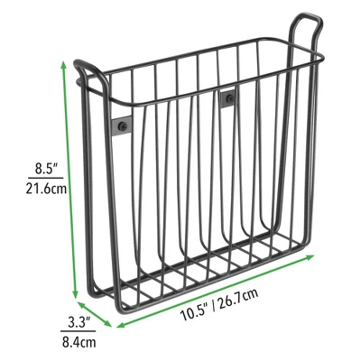 MDesign Metal Wall Mount Magazine, Book Holder, Compact Rack 4 MDesign Metal Wall Mount Magazine, Book Holder, Compact Rack - Image 4