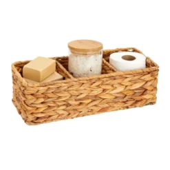 Farmlyn Creek 2 Pack Decorative Water Hyacinth Storage Baskets With 3 Compartments For Bathroom, Laundry Room, Nursery -IRIS Storage Deals Store GUEST 6f1ec698 333a 4c20 95bf bb2298aba45c