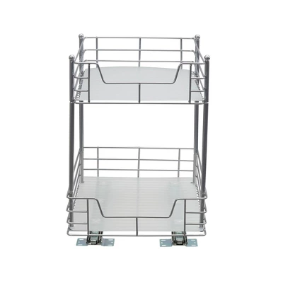 Household Essentials 12" 2-Tier Pantry Organizer Nickel 2 Household Essentials 12" 2-Tier Pantry Organizer Nickel - Image 2