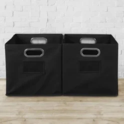Niche Cubo 2pk Foldable Fabric Storage Bin With Label Holder Black