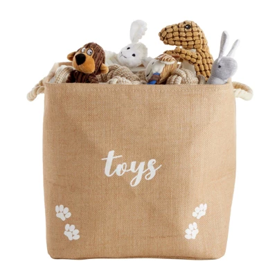 Juvale Pet Toy Storage Basket With Handles, Foldable Jute Bin (15 X 12 X 14 Inches) 3 Juvale Pet Toy Storage Basket With Handles, Foldable Jute Bin (15 X 12 X 14 Inches) - Image 3