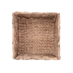 Set Of 2 Handmade Wicker Baskets - 12-Inch Square Foldable Storage Bins With Handles - Made Of Hand-Twisted Water Hyacinth By Villacera (Natural) -IRIS Storage Deals Store GUEST 70576b39 6d2b 4172 b684 794daf3a03ec