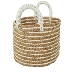 Set Of 3 Seagrass Storage Baskets Brown/White - Olivia & May 11 Set Of 3 Seagrass Storage Baskets Brown/White - Olivia & May -IRIS Storage Deals Store GUEST 70c94d48 a2df 4c8a 90c3 329efeafdeb6