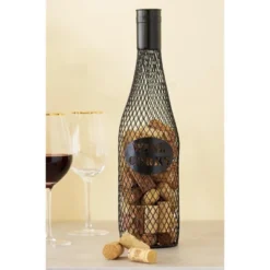 Twine Wine Bottle Cork Holder Metal Decorative Wine Cork Collection Storage, Rustic Black Finish, Black, Holds 60 Corks, Set Of 1 -IRIS Storage Deals Store GUEST 7131c0ff 51e7 472f 8a6f 1bec30cb46fd