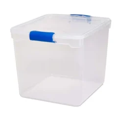 Homz Secure Latch Large Clear Stackable Storage Container Bin, 31 Quart, 4 Count