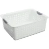 Sterilite Ultra Storage Basket With Handles For At Home Or Classroom Organization, In Size Large (12 Pack), Medium (6 Pack), White