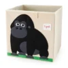 3 Sprouts Kids Childrens Nursery Foldable Fabric Organizing Storage Cube Box Toy Bin Bundle With Friendly Gorilla And Pet Hedgehog (2 Pack)