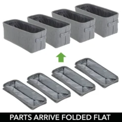 MDesign Cotton Fabric Bathroom Storage Organizer Bin, Tall, 4 Pack -IRIS Storage Deals Store GUEST 72e56e03 8e62 41cc a65d eb2ea63015a8