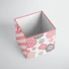 Bacati - Watercolor Floral Coral/Gray Fabric Storage Box/Tote Small