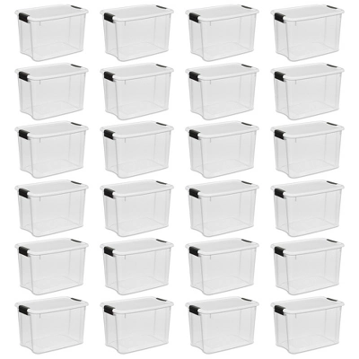 Sterilite 30 Quart Clear Plastic Stackable Storage Container Bin Box Tote With White Latching Lid Organizing Solution For Home & Classroom 8 Sterilite 30 Quart Clear Plastic Stackable Storage Container Bin Box Tote With White Latching Lid Organizing Solution For Home & Classroom - Image 8