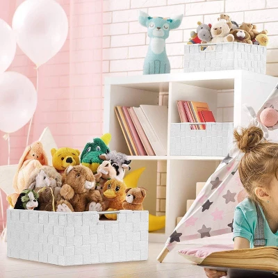 Sorbus 9pc Weave Basket Set White 4 Sorbus 9pc Weave Basket Set White - Image 4