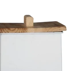 White Enamel Metal Lidded Decorative Storage Canister - Foreside Home & Garden 12 White Enamel Metal Lidded Decorative Storage Canister - Foreside Home & Garden -IRIS Storage Deals Store GUEST 7670eeac 7ea8 4129 9004 97a22700cfbe