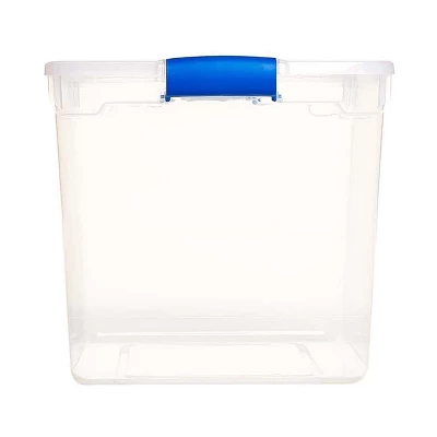 Homz Heavy Duty Modular Clear Plastic Stackable Storage Tote Containers With Latching And Locking Lids, 31 Quart Capacity, 12 Pack 4 Homz Heavy Duty Modular Clear Plastic Stackable Storage Tote Containers With Latching And Locking Lids, 31 Quart Capacity, 12 Pack - Image 4