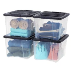 IRIS USA Plastic Storage Tote, Clear/Black -IRIS Storage Deals Store GUEST 767e94e6 a42c 4cc3 b748 b7f0e531e7a6