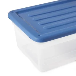 Gracious Living DLC6 1.5 Gallon Clear Plastic Storage Bin Container With Stylish Sky Blue Snap On Locking Lid -IRIS Storage Deals Store GUEST 76a29317 d523 4ebf bfb4 37c1213690db