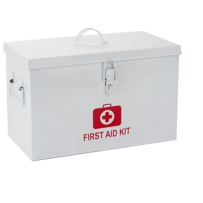 Mind Reader First Aid Storage Box With Handles, White 4 Mind Reader First Aid Storage Box With Handles, White - Image 4