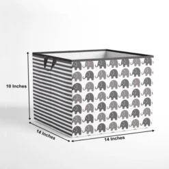 Bacati - Elephants White/Gray Fabric Storage Box/Tote Large 7 Bacati - Elephants White/Gray Fabric Storage Box/Tote Large -IRIS Storage Deals Store GUEST 770e10c3 21a4 4c7a a38e fbf548811d95